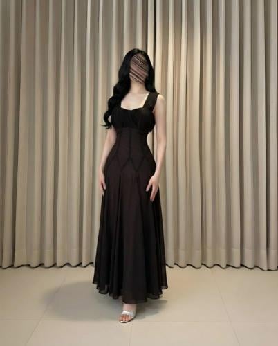 Dress with brown beads