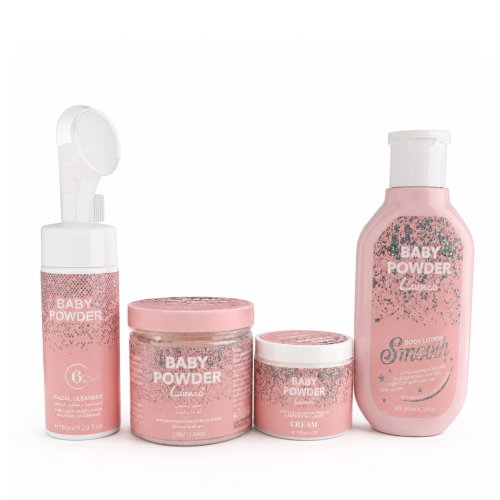 مجموعة Lucheo Baby Powder للعناية الكاملة بالجسم و...