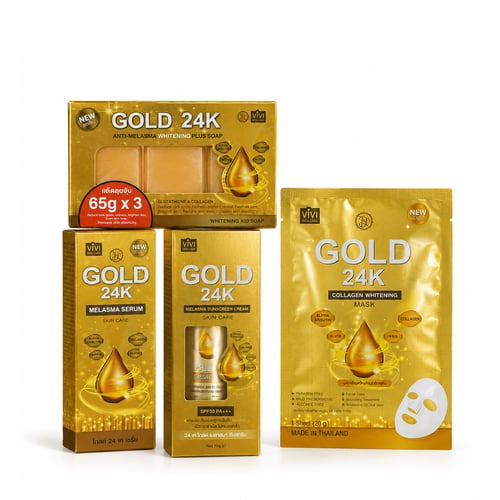 مجموعة Gold 24K للعناية بالوجه وتفتيح البشرة
