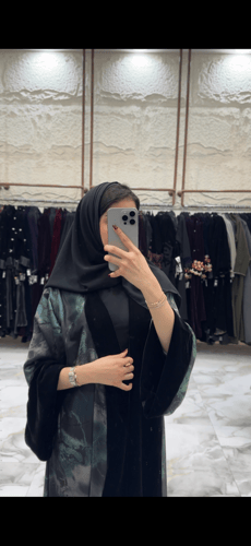 عباية اريام مخمل مبطن بالون العشبي المشجر