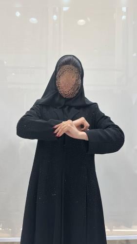 عباية ريفال كلوش بقماش ملكي منثور كرستال