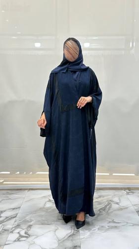 عباية اسبيشل2 بشت اللون الكحلي مع تدخيلات اسود