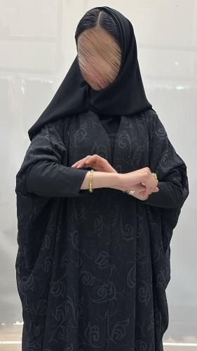 عباية لارا بشت بقماش شيفون مشجر منثور كرستال استرت...