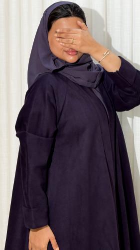 عباية سهام دبل كلوش شموه لون موف