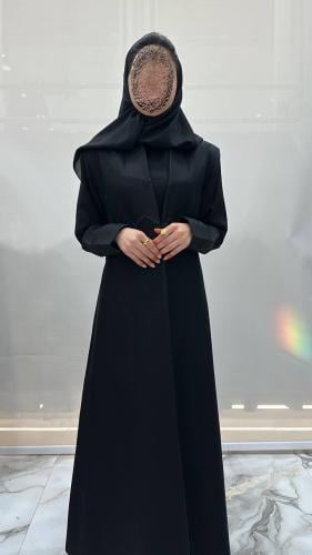 بليزر فهده كلوش بقماش كريب وتطريز اسود دروزي