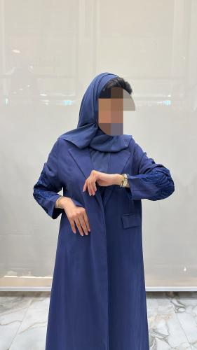 بليزر سجى بقماش حرير يباني تطريز الكم