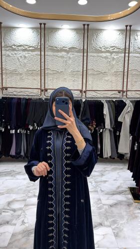 عباية شموخ دبل كلوش الون الكحلي