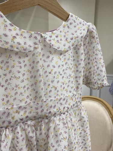 فستان شيفون صيفي مورد وردي .