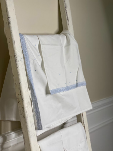 طقم سرير أطفال مكون من 3 قطع , أزرق .