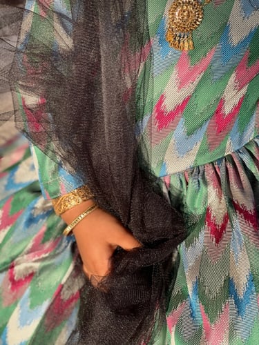 فستان حق الليلة - ب قماش هندي راقي .