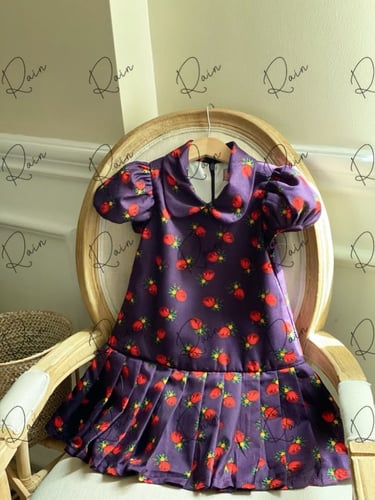 فستان شالكي بنفسجي مكسر من كولكشن رمضان 2022 .