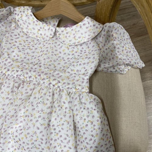 فستان شيفون صيفي مورد وردي .