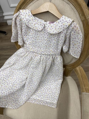 فستان شيفون صيفي مورد وردي .