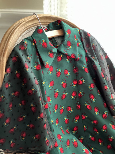 فستان شالكي أخضر من كولكشن شهر رمضان المبارك 2023