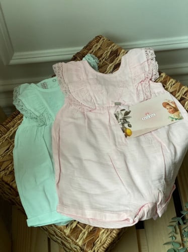 أفرول بناتي صيفي ب قماش الكتان 12285