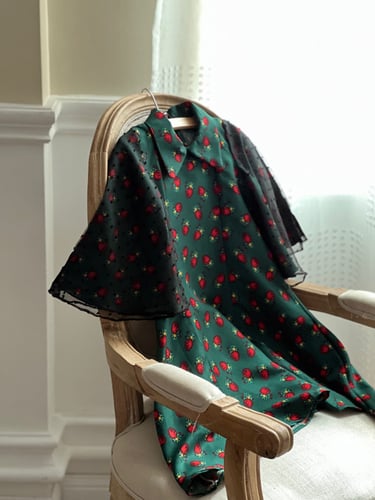 فستان شالكي أخضر من كولكشن شهر رمضان المبارك 2023