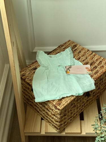 أفرول بناتي صيفي ب قماش الكتان 12285