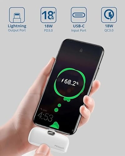 باور بانك صغير بيجانت 5000mAh مع شحن سريع 18 واط P...