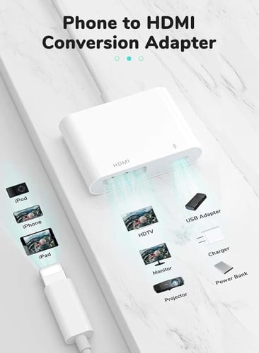 محول لايتنينج إلى HDMI / معتمد من ابل موديل A1438