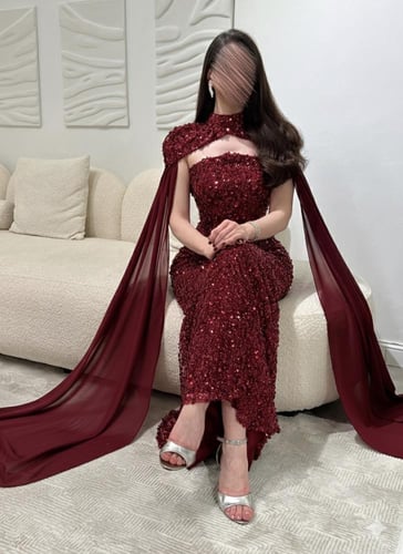 فستان سهرة بأكمام طويل انيقه