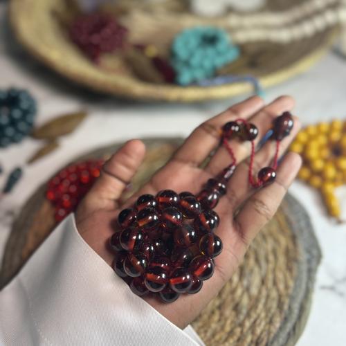 مسباح فاتوران عسلي 13 ملي 33 خرزة