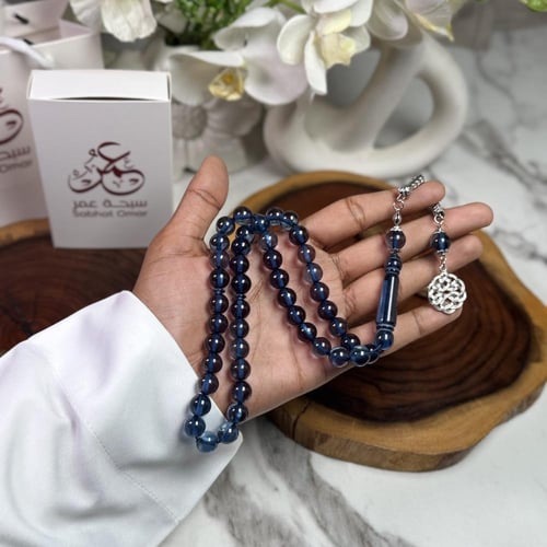 مسباح بكلايت ازرق فاتح شفاف