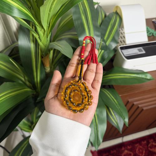 مسباح بكلايت اصفر شفاف كركوشة