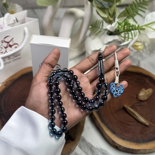 مسباح بكلايت أزرق شفاف طربزونة