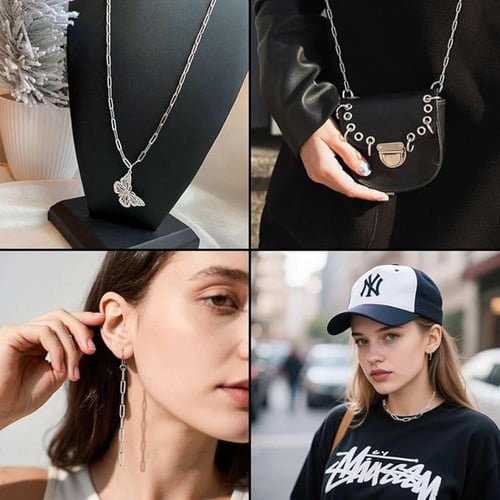 سلسلة اكسسوارات من الستانلس ستيل لون ذهبي/ فضي