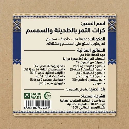 كرات تمر محشية طحينة سخية