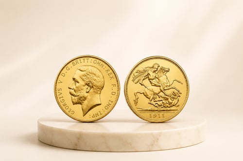 British George gold pound pendant weight 8 grams 2...