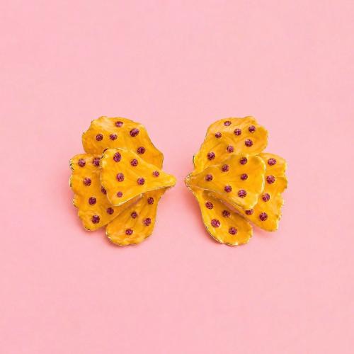 YELLOW POLKA EARRING