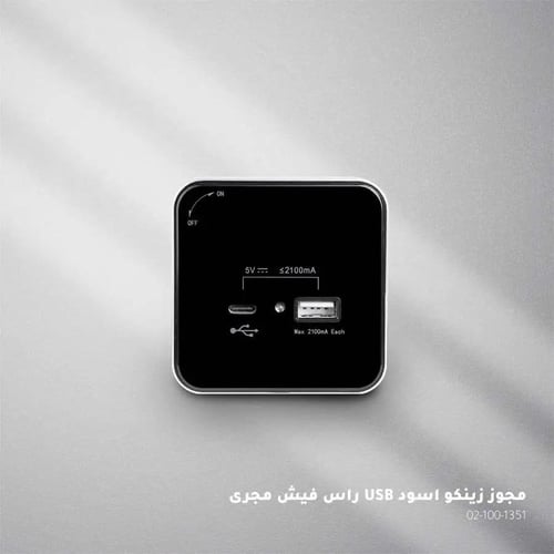 راس فيش مجرى اسود USB+Type-c