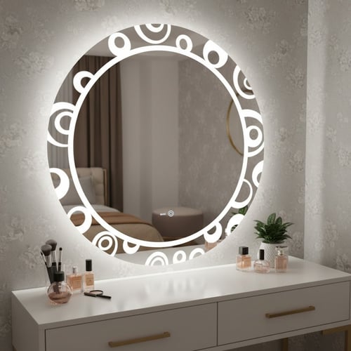 مرآة حمام ZINCO مع إضاءة LED موديل 23009 - 70×70 س...