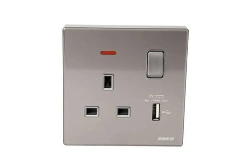 فيش بمفتاح+USB سلفر جلاس ZINCO A13