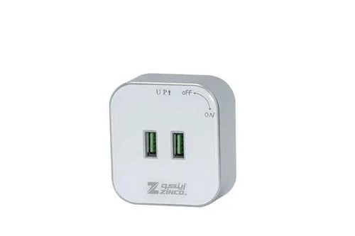 راس فيش مجرى مجوز ابيض ZINCO/USB/White