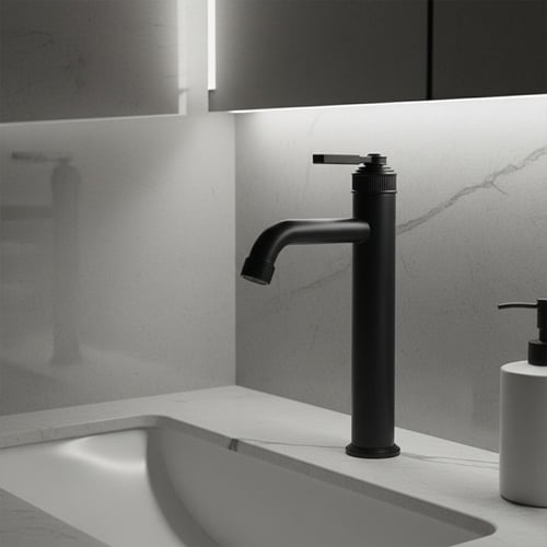 خلاط مغسلة طويل اسود FLAGON/4341-2H/MBK