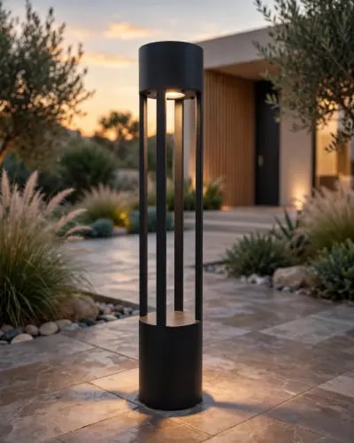 انارة عمود خارجي مودرن المنيوم اسود 80CM