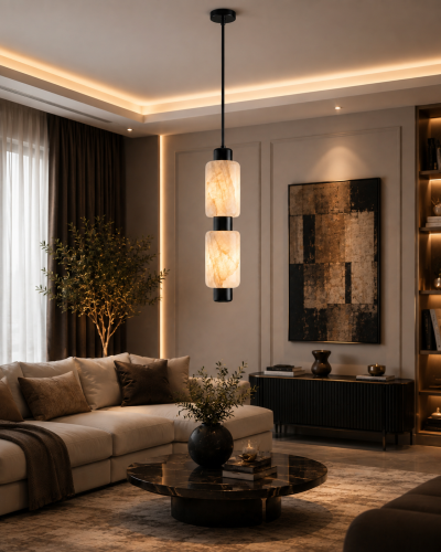 انارة داخلية معلقة رخام طبيعي اسباني سود 15W