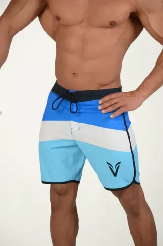 gradient blue short men's physique shorts elite 19.5 inch