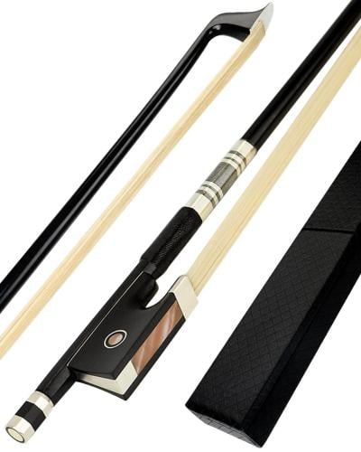 قوس كمان ألماني - قوس عود أسود مع غطاء حماية، مقاس...