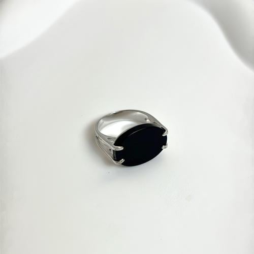 خاتم فضه رجالي شنكار (اسود)