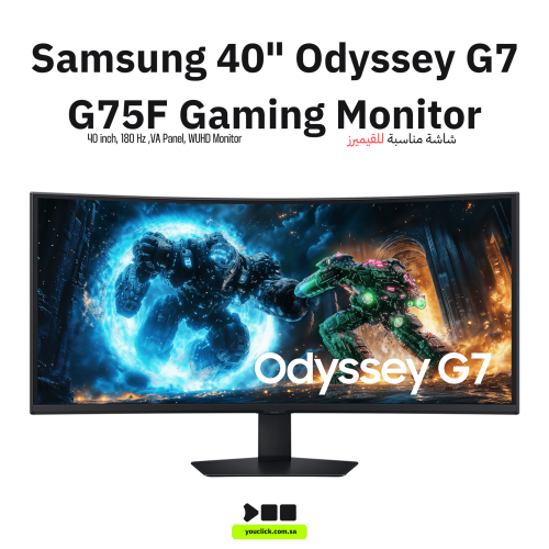 شاشة سامسونج Odyssey G7 مقاس 40 بوصة WUHD – أسود (...