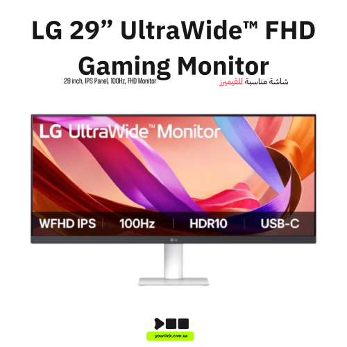 شاشة LG فائقة الاتساع 29 بوصة IPS بدقة WFHD 100Hz...
