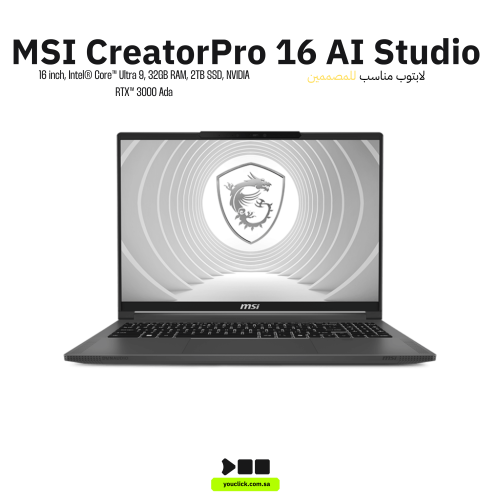 لابتوب MSI Workstation A1VKG، Ultra 9، RTX 3000 Ad...