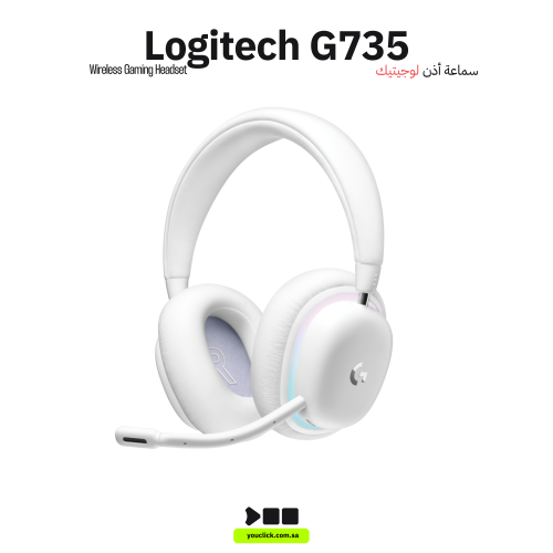 سماعة ألعاب لاسلكية Logitech G735، صوت 40مم، بطاري...