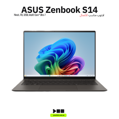 آسوس كمبيوتر Zenbook S 14 OLED (2024) AI – انتل كو...