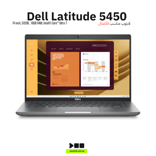 لابتوب ديل لاتيتيود 5450، i7-155U، رام 16GB، SSD 5...