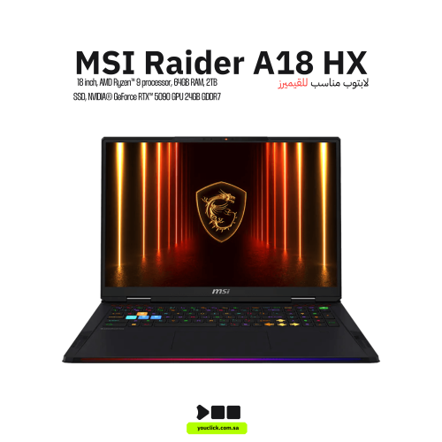 لابتوب الألعاب MSI Raider A18 HX، شاشة 18 بوصة UHD...