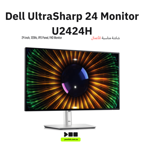 شاشة ديل UltraSharp U2424H FHD مقاس 24 بوصة – أبيض